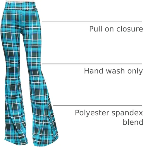 Miniatura 62 de ShopMyTrend - Pantalones de yoga largos con piernas anchas y acampanadas estilo palazzo, con cintura alta, para mujer