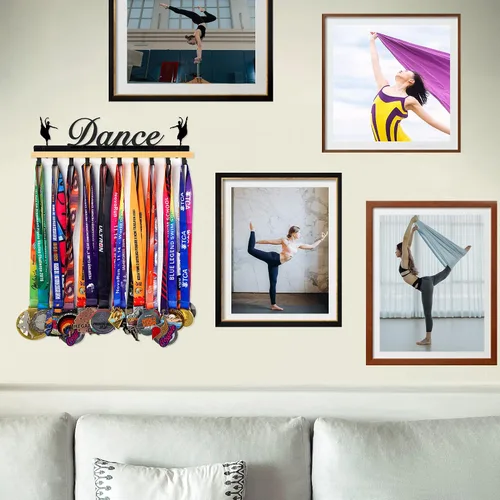 Miniatura 6 de Goutoports Soporte para medallas de danza, exhibición de medallas de baile y gimnasia, para competición atlética, montaje en pared, más de 60