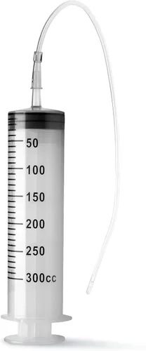 Cleanstream Jeringa de enema de 10.1 fl oz con tubo para limpieza anal. Punta cónica para una fácil inserción - 10.1 fl oz, transparente