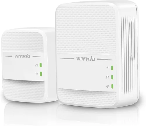 Tenda AV1000 - Kit adaptador de línea eléctrica WiFi con puertos Gigabit, extensor Powerline con WiFi de doble banda AC650, Plug and Play, para