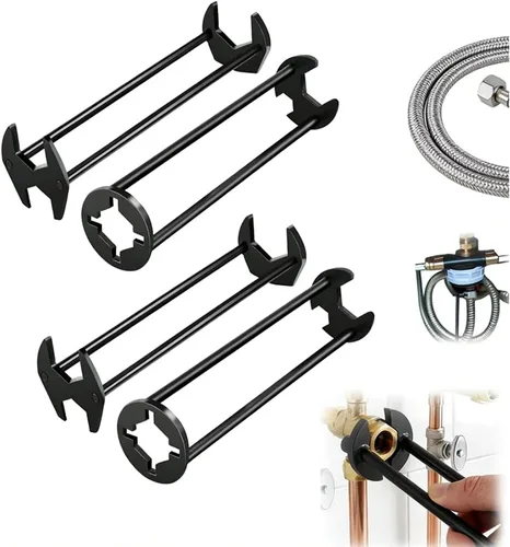 Llave de fregadero multifuncional, 2 llaves de fontanería para espacios reducidos, herramienta de instalación de grifo para cocina y baño, tubería