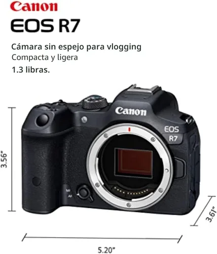 Miniatura 3 de Canon Cámara sin espejo EOS R7 (solo cuerpo), cámara híbrida, sensor CMOS de 32.5 megapíxeles (APS-C), video 4K, para deportes, acción, creadores