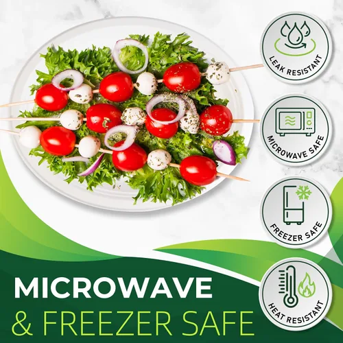 Miniatura 5 de 100 piezas de platos de papel ovalados blancos 100% compostables (12 pulgadas), platos desechables resistentes, platos de cena ecológicos, platos