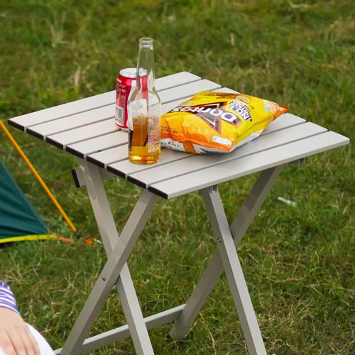 Miniatura 2 de SUNNYFEEL Mesa de camping plegable – Mesa de picnic portátil de aluminio ligero, 18.5 pulgadas de largo x 18.5 pulgadas de ancho x 24.5 pulgadas
