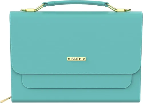 Miniatura 15 de DEHITE Funda para la Biblia para mujer, bolsa de transporte para la Biblia, ranuras para bolígrafos, bolsillo con cremallera, correa para el hombro