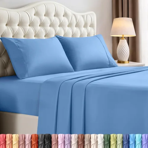 Miniatura 12 de Juego de sábanas King de Utopia Bedding – Juego de 4 sábanas para cama King, microfibra suave y transpirable, incluye 1 sábana bajera, 1 sábana Beige