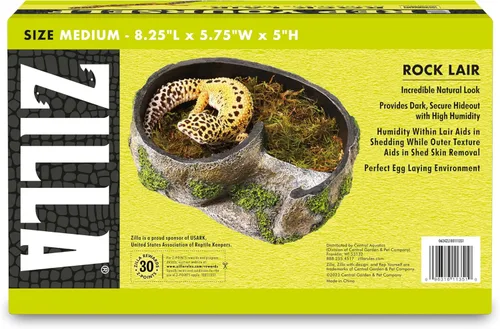 Miniatura 10 de Zilla Guarida de roca para terrario de mascotas, escondite para reptiles para lagartos, gecos y más, mediano