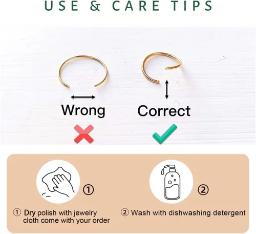 Miniatura 113 de Small Gold or Sterling Silver Huggie Hoop Earrings for Women Cartilage Nose Helix Tragus