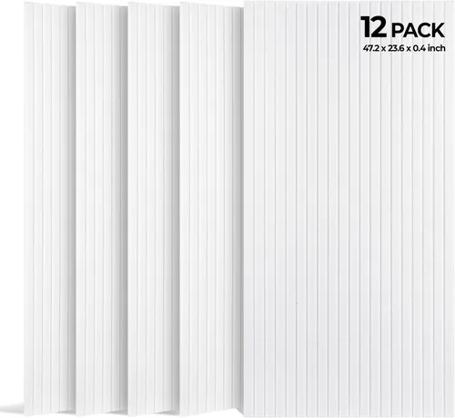 Miniatura 8 de SODOCT - Paquete de 12 paneles acústicos grandes, 47.2 x 23.6 x 0.4 pulgadas, paneles a prueba de sonido para paredes, paneles de absorción de Negro