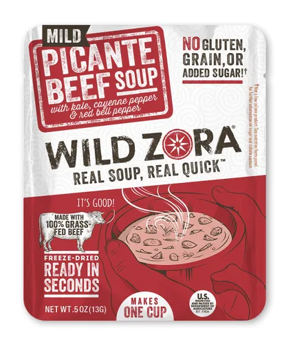 Miniatura 4 de Wild Zora Sopas instantáneas aptas para dieta cetogénica Savoy Beef paquete de 8 caldos hechos con carne 100% alimentada con pasto y verduras, sin