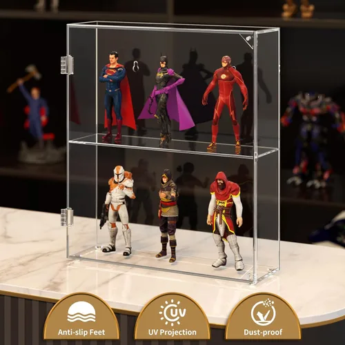 Miniatura 3 de Caja de exhibición acrílica NIUBEE, caja de exhibición transparente para figuras Funko Pop, gabinete de exhibición a prueba de polvo montado