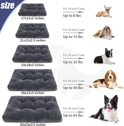 Miniatura 6 de Cama para Jaula de Perro Camas para Perros Lavables para Perros XX-Pequeños Franela Gruesa de Lujo Esponjosa Cómoda Almohadilla para Perrera Gris