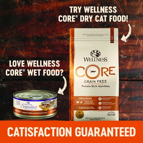 Miniatura 9 de Wellness CORE Signature Selects - Alimento húmedo triturado para gatos adultos, natural, rico en proteínas, sin granos, 2.8 onzas, paquete de 8
