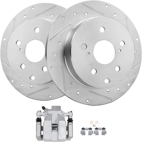 Miniatura 24 de Detroit Axle - Kit de frenos delanteros para Honda Accord 2003-2010, rotores de freno de disco perforados y ranurados de repuesto 2004 2005 2006
