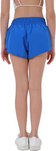 Miniatura 4 de Aurefin Pantalones cortos deportivos para niñas, pantalones cortos ligeros para correr para adolescentes, niñas, pantalones cortos deportivos