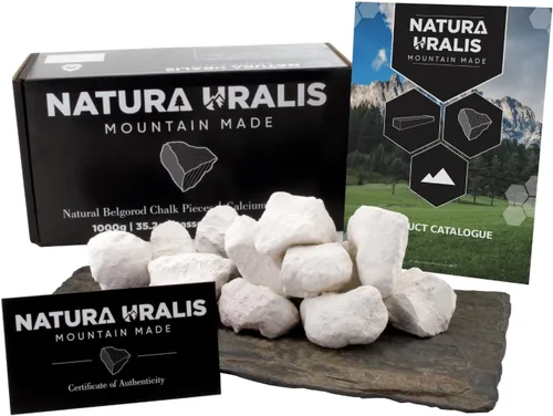 Miniatura 6 de Natura Uralis Trozos de Tiza Premium Belgorod 7 oz de Trozos de Tiza Blanca - Crujido Increíble, Textura Terrosa, Aterciopelada y Firme