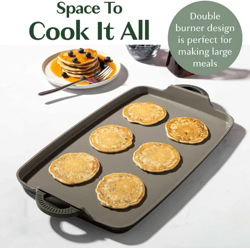 Miniatura 3 de Goodful Plancha de doble quemador todo en uno, cerámica antiadherente, aluminio fundido duradero, apto para horno y lavavajillas, fabricado sin