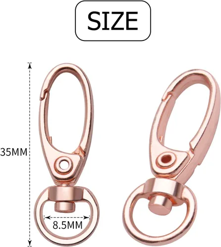Miniatura 2 de 50 clips de cierre giratorios, 50 clips de gatillo giratorios de 1.378 in, broches de metal para colgar llaveros, correas de perro, decoración