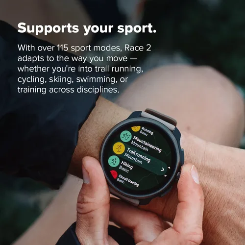 Miniatura 9 de SUUNTO Race 2 Reloj deportivo con GPS, pantalla táctil AMOLED de 1.5 pulgadas con corona, duración de la batería de 16 días, métricas