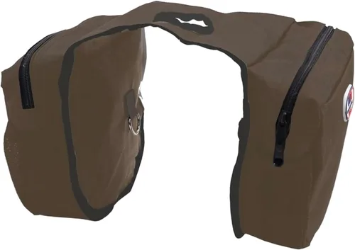 Miniatura 7 de Majestic Ally Bolsa de Cuerno Económica Aislada para Silla de Montar Western para Montar a Caballo con Prácticos Bolsillos de Malla Negro