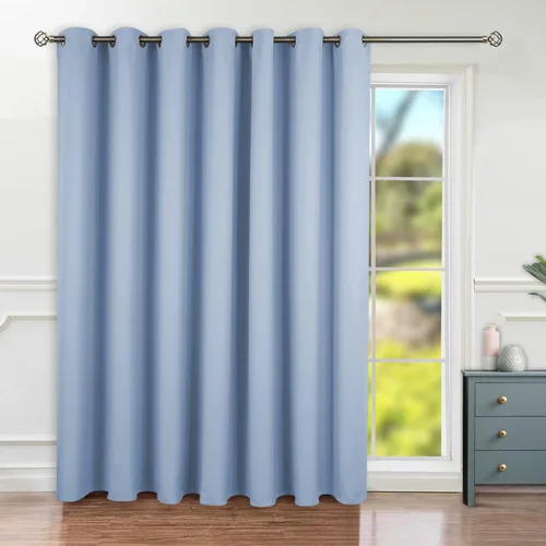 Miniatura 37 de BGment Cortina de Puerta Corredera de Moda 120 X 96 Pulgadas, Cortinas Opacas Térmicas Anchas que Oscurecen la Habitación Divisor de Habitación Azul