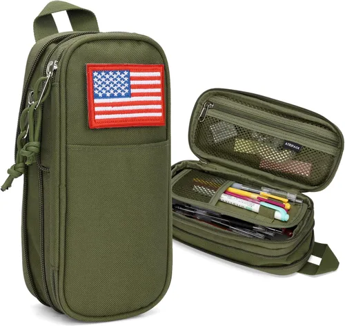 Miniatura 10 de ATRIPACK Estuche para lápices de gran capacidad, gran almacenamiento, táctica, pequeña bolsa de herramientas, estuche para rotuladores, bolsa