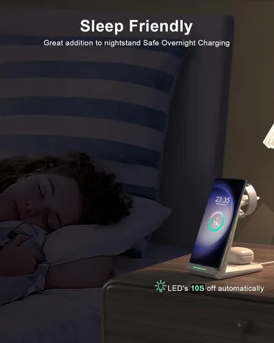 Miniatura 6 de Cargador inalámbrico para estación de carga Samsung, ADADPU soporte cargador 3 en 1 para múltiples dispositivos acoplamiento rápido para Galaxy S25