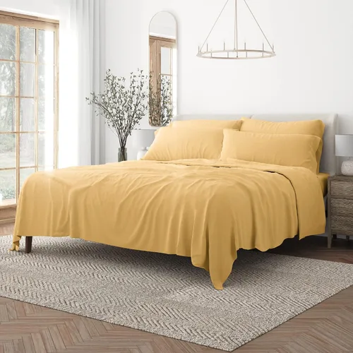 Miniatura 21 de Merit Linens Juego de sábanas de microfibra sólida ultra suave con fundas de almohada adicionales, tamaño individual, aguamarina