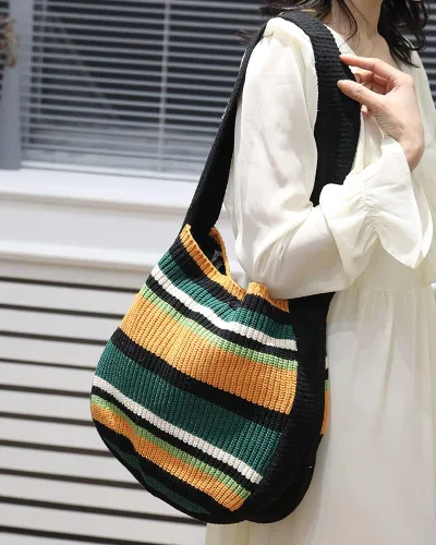 Miniatura 13 de ENBEI Bolsos de hombro para mujer Bolsos de ganchillo Bolso de punto grande Bolso de mano estético para la escuela lindo Bolsas de mano Bolsa