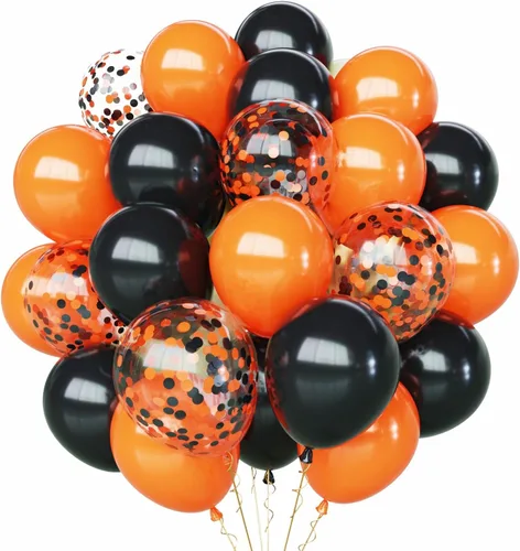 Miniatura 20 de 75 globos negros y dorados, globos de confeti negro y dorado de 12 pulgadas, globos de látex dorados para cumpleaños, Año Nuevo, boda, fiesta