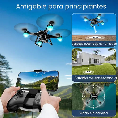 Miniatura 2 de Dron con cámara de 1080P para principiantes, cuadricóptero de control remoto con opción de gestos para selfies, retención de altitud, inicio con una