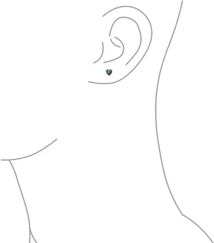 Miniatura 3 de Pequeños pendientes de tuerca de corazón AAA CZ para las mujeres adolescentes de 14 K oro real con tuerca de imitación de piedras preciosas