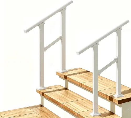 Miniatura 16 de Pasamanos para escalones al aire libre adecuados para 1 a 3 escalones, barandilla de escalera de hierro forjado, paso estable con pasamanos de 3