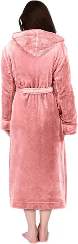 Miniatura 2 de NY Threads - Bata de baño de vellón con capucha para mujer, larga y afelpada