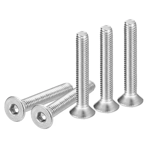 Miniatura 24 de DTGN Tornillos de cabeza plana M3-0.020 x 1.378 in, paquete de 50 tornillos de cabeza plana de acero inoxidable 304, rosca completa, pernos