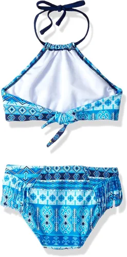 Miniatura 2 de Kanu Surf Mahina bikini halter de 2 piezas para niñas, traje de baño para playa mahina azul