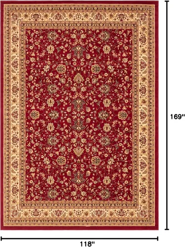 Miniatura 262 de Unique Loom Colección Sialk Hill - Alfombra de área Washington (3 pies 3 pulgadas x 5 pies 3 pulgadas, rectángulo, burdeos/crema)