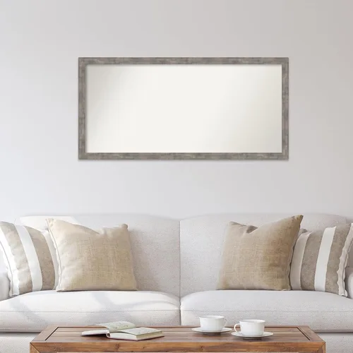 Miniatura 4 de Amanti Art Silver Bathroom Mirror for Over Sink, 24x49 Custom Made Marred Pewter Rectangle Vanity Mirror, Oversize Casual Wood Frame, Hangs Estaño