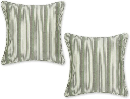 Miniatura 27 de DII Colección de fundas de almohada, algodón reciclado, cremallera oculta, 18x18, Dobby Plus, blanco roto, 2 piezas