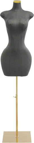 Miniatura 11 de Torso modelo de vestido femenino, 59 a 83 pulgadas de altura ajustable, formas de ropa de cuerpo de maniquí con base cuadrada de metal, soporte