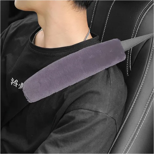 Miniatura 7 de Ziciner Paquete de 2 fundas para cinturón de seguridad de automóvil con almohadillas para hombros, cubiertas universales suaves de piel de oveja Rojo