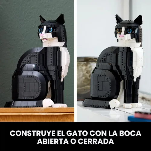 Miniatura 5 de LEGO Ideas Tuxedo Cat - Juegos de construcción para adultos, mayores de 18 años, kit de manualidades para decoración del hogar, sala de estar