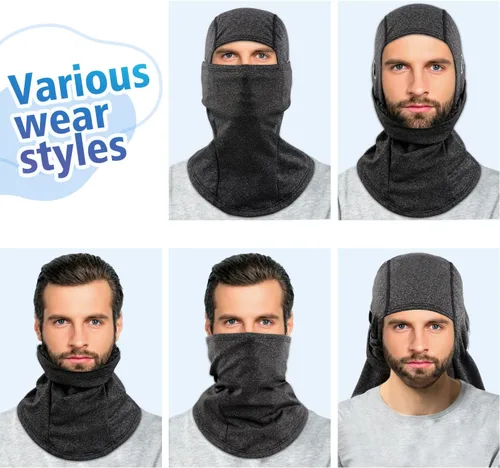 Miniatura 6 de Pasamontañas de invierno para hombres y mujeres, resistente al viento, máscara térmica para clima frío, para ciclismo, esquí, escalada