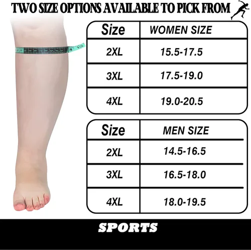 Miniatura 6 de 3 calcetines de compresión de talla grande, pantorrilla extra ancha para mujeres y hombres, talla grande, hasta la rodilla, 20-30 mmhg, circulación