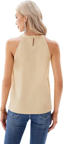 Miniatura 4 de GRACE KARIN Camiseta sin mangas con cuello halter de lentejuelas para mujer, sin mangas, elegante, brillante, para fiesta, club, cóctel, camiseta