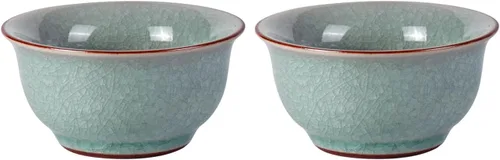Miniatura 10 de Juego de 2 tazas de té pequeñas de porcelana de 4.2 onzas, juego de tazas de té japonesas moradas, tazas de té de cerámica para el hogar, fiesta
