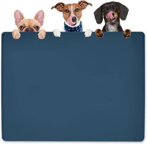 Miniatura 10 de KVK Tapete de Comida para Mascotas Tapete de Alimentación para Mascotas Mantel Individual de Silicona para Cuenco de Comida y Agua de Perros y Gatos