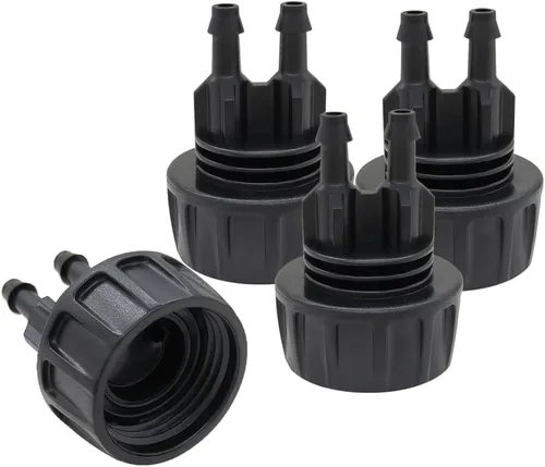 Miniatura 9 de Hooshing 4 tubos de riego por goteo de 1/2 pulgada a grifo, adaptador de manguera de jardín de 3/4 a 1/2 pulgadas, adaptador de manguera de riego