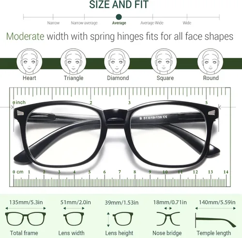 Miniatura 6 de CCVOO Lentes de Lectura para Mujeres/Hombres, Anteojos, Lentes de Bloqueo de Luz Azul para Mujeres/Hombres, Lentes para Computadora, Lentes