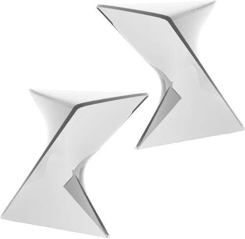 Miniatura 33 de LeisureMod Randolph - Mesa auxiliar apilable de 15.75 pulgadas, resistente a la intemperie, versátil mesa auxiliar triangular de plástico para sala